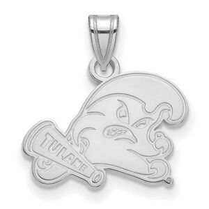 14k White Gold Tulane U. Small Pendant
